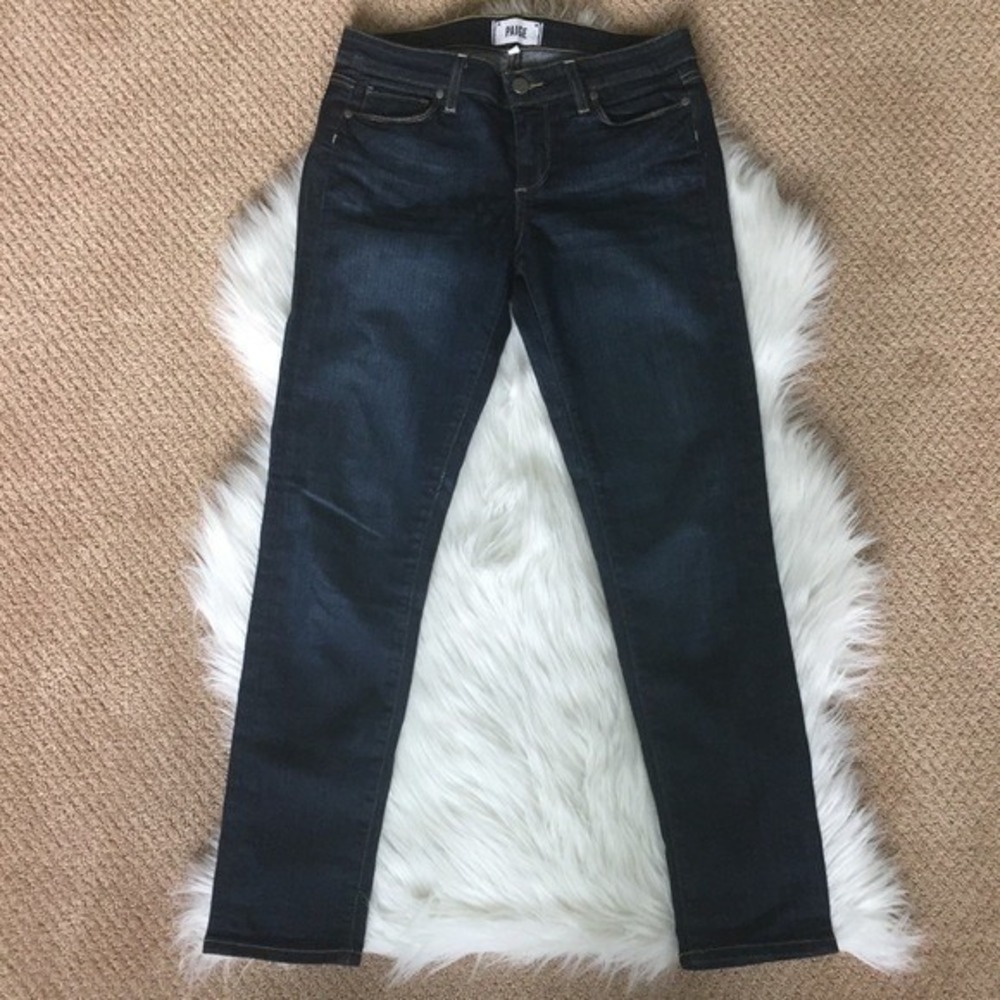 Paige Jeans Womens 27 Kylie Crop Straight Leg Dark Rinse Classic Denim